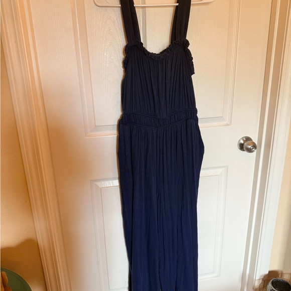 Torrid Navy Shirred Jumpsuit - Picture 3 of 4